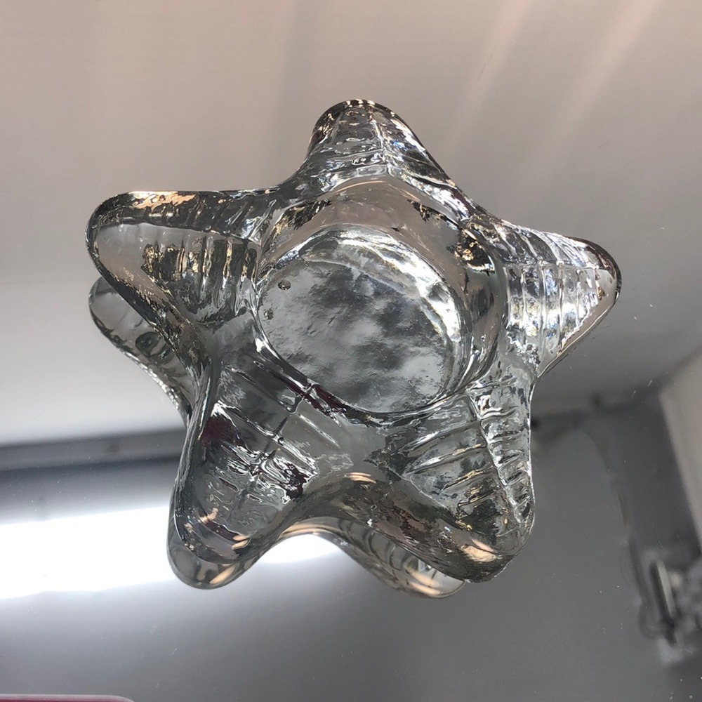 Starfish votive candle holder clear glass candle not included